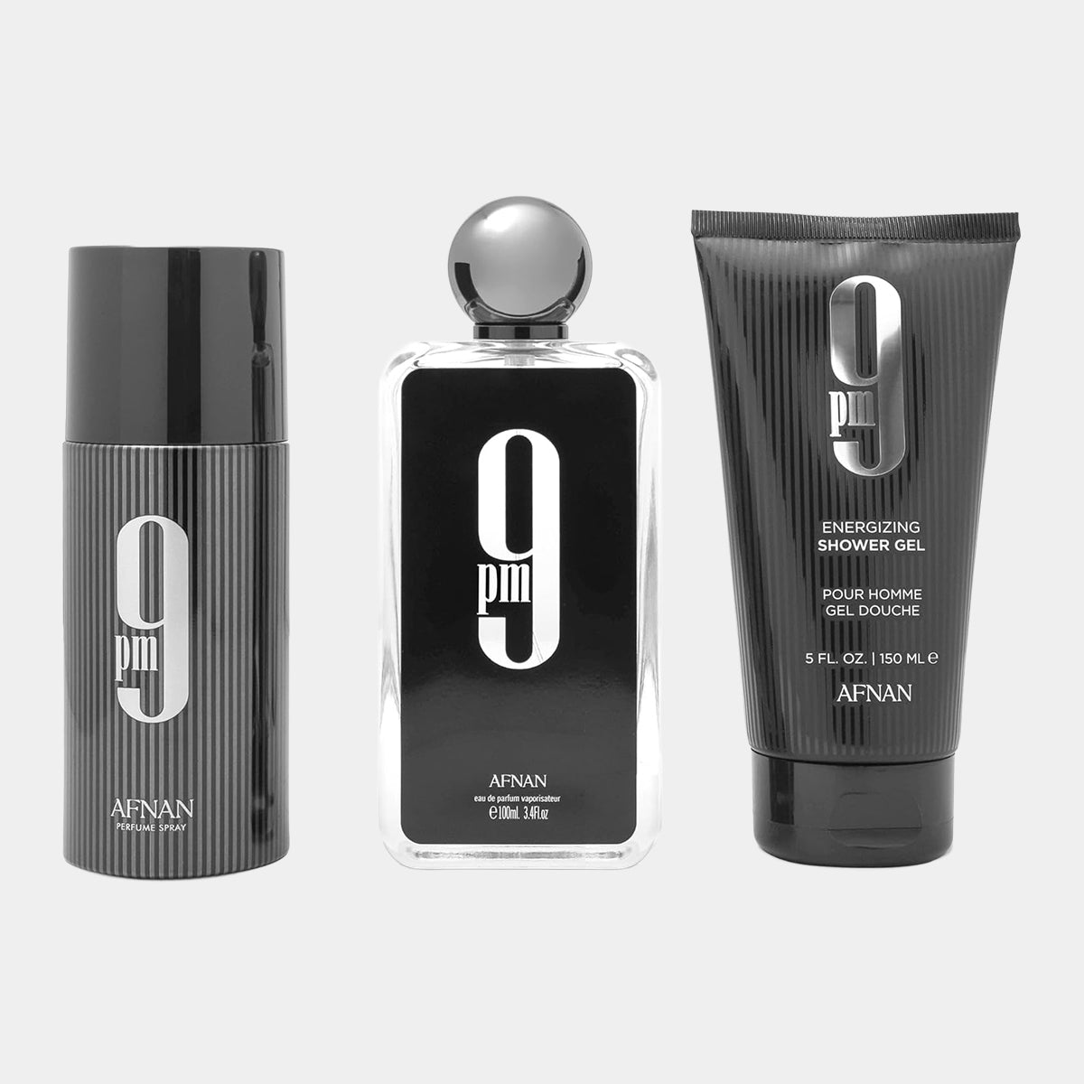 Afnan 9 PM Luxury Perfume Gift Set – Eau De Parfum, Deodorant & Shower Gel